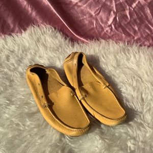 Prada Yellow Leather Slip On Shoes